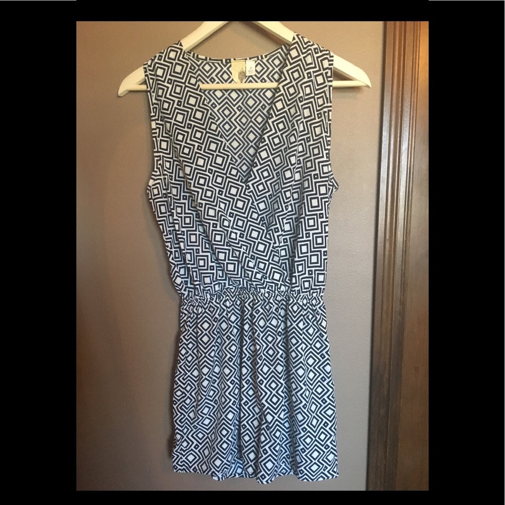Adorable blue and white romper with fun design